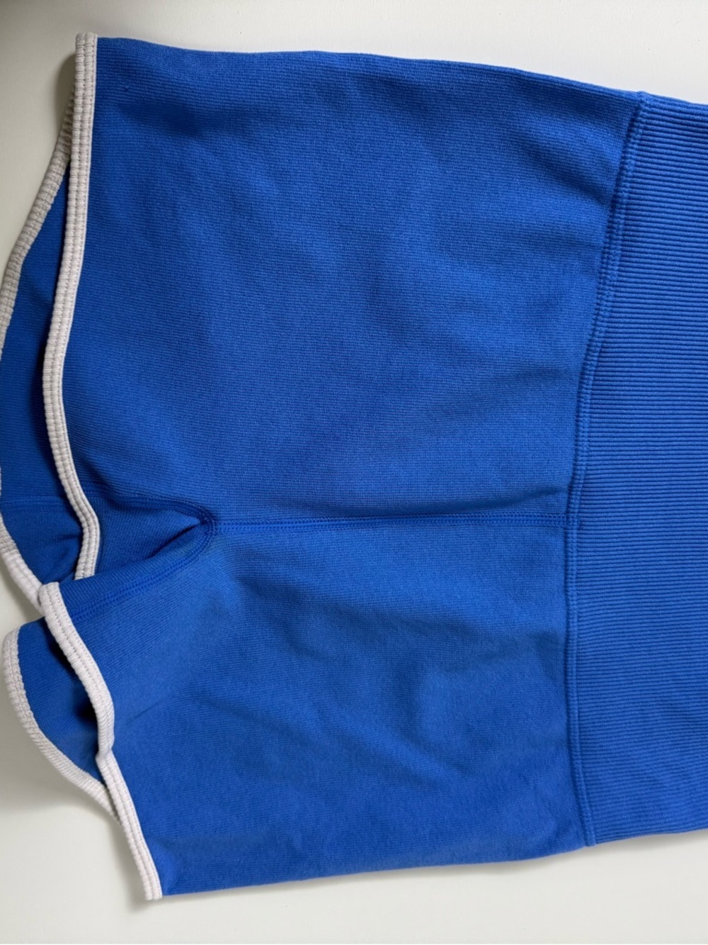 Blue Ribbed Crop Tank Shorts Set Y2K Sporty Athleisure S - Picture 4 of 12